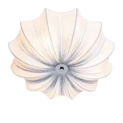 Japandi plafondlamp grijs zijden 52cm 3-lichts - Plu