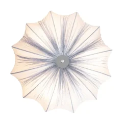 Japandi plafondlamp grijs zijden 52cm 3-lichts - Plu