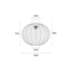 Japandi plafondlamp groen met stoffen kap - Bida