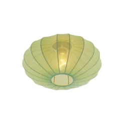 Japandi plafondlamp groen met stoffen kap - Bida