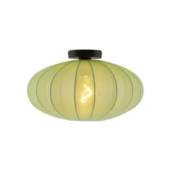 Japandi plafondlamp groen met stoffen kap - Bida