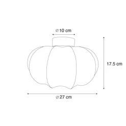 Japandi plafondlamp wit 27cm - Plu Asyesha