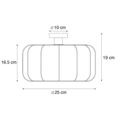 Japandi plafondlamp wit 25cm - Madleine