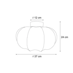 Japandi plafondlamp wit 37cm - Plu Asyesha