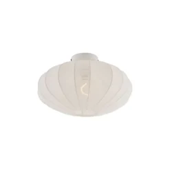 Japandi plafondlamp wit met stoffen kap - Bida