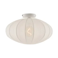 Japandi plafondlamp wit met stoffen kap - Bida