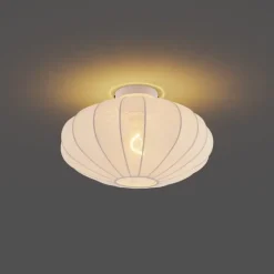 Japandi plafondlamp wit met stoffen kap - Bida