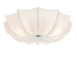 Japandi plafondlamp wit zijden 52cm 3-lichts - Plu