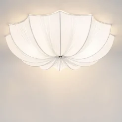 Japandi plafondlamp wit zijden 52cm 3-lichts - Plu