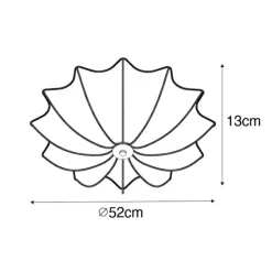 Japandi plafondlamp wit zijden 52cm 3-lichts - Plu