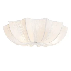 Japandi plafondlamp wit zijden 52cm 3-lichts - Plu