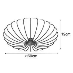 Japandi plafondlamp wit zijden 60cm 5-lichts - Plu