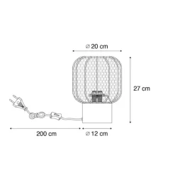 Japandi tafellamp goud met beige kap - Pluni