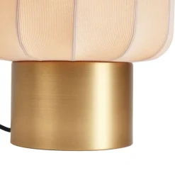Japandi tafellamp goud met beige kap - Pluni