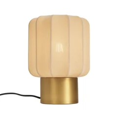 Japandi tafellamp goud met beige kap - Pluni