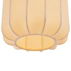 Japandi vloerlamp zwart met goud en beige kap - Pluni