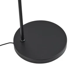 Japandi vloerlamp zwart met goud en beige kap - Pluni