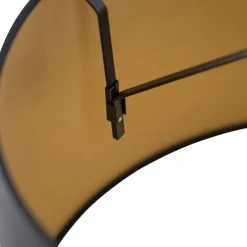 Katoenen lampenkap zwart 40/35/22 met gouden binnenkant