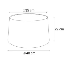 Katoenen lampenkap zwart 40/35/22 met gouden binnenkant