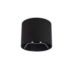 Katoenen lampenkap zwart rond 18/18/14