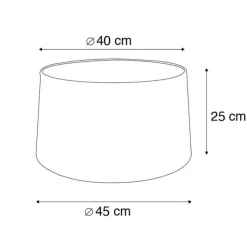 Katoenen lampenkap zwart 40/45/25 met gouden binnenkant