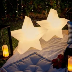 Kerst vloerlamp wit 60cm incl. LED oplaadbaar RGBW - Nova