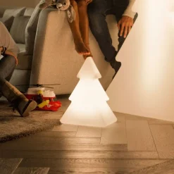 Kerst vloerlamp wit 40cm incl. LED solar en oplaadbaar RGBW - Pinus