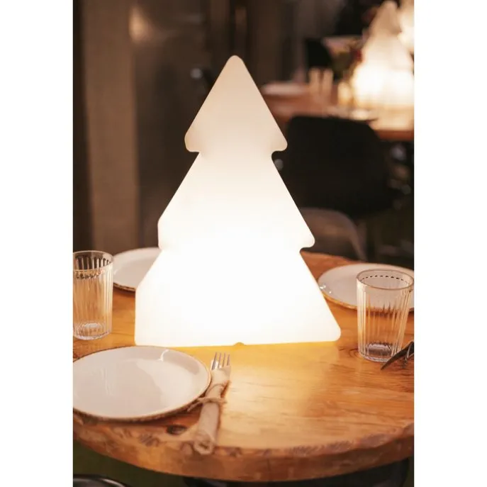 Kerst vloerlamp wit 40cm incl. LED solar en oplaadbaar RGBW - Pinus