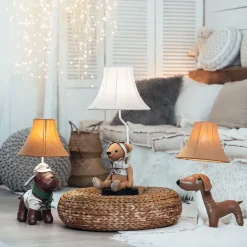 Kinder tafellamp jachthond bruin - Spike