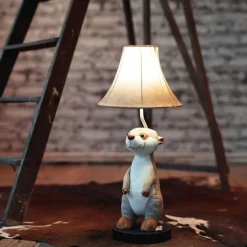 Kinder tafellamp stokstaartje beige - Eddie