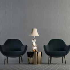 Kinder tafellamp stokstaartje beige - Eddie