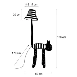 Kinder vloerlamp kat strepen incl LED - Luna