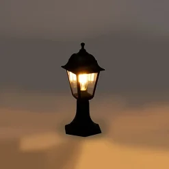 Klassiek buiten paaltje zwart 44 cm IP44 - Capital