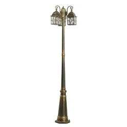 Klassieke buiten lantaarn antiek goud met helder glas 198cm IP44 - London