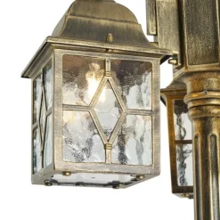 Klassieke buiten lantaarn antiek goud met helder glas 198cm IP44 - London