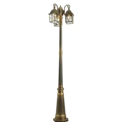Klassieke buiten lantaarn antiek goud met helder glas 198cm IP44 - London