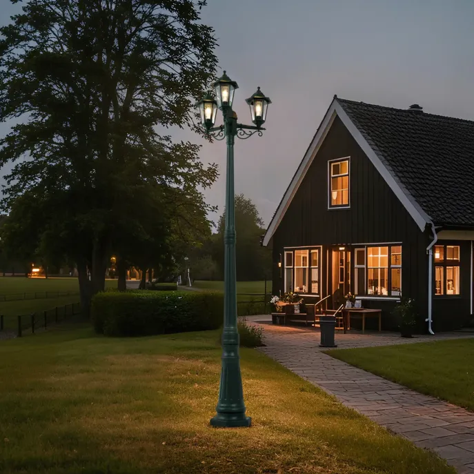 Klassieke buiten lantaarn donker groen 217cm 3-lichts IP44 - New Haven