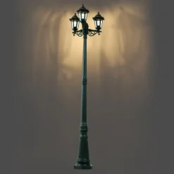 Klassieke buiten lantaarn donker groen 217cm 3-lichts IP44 - New Haven