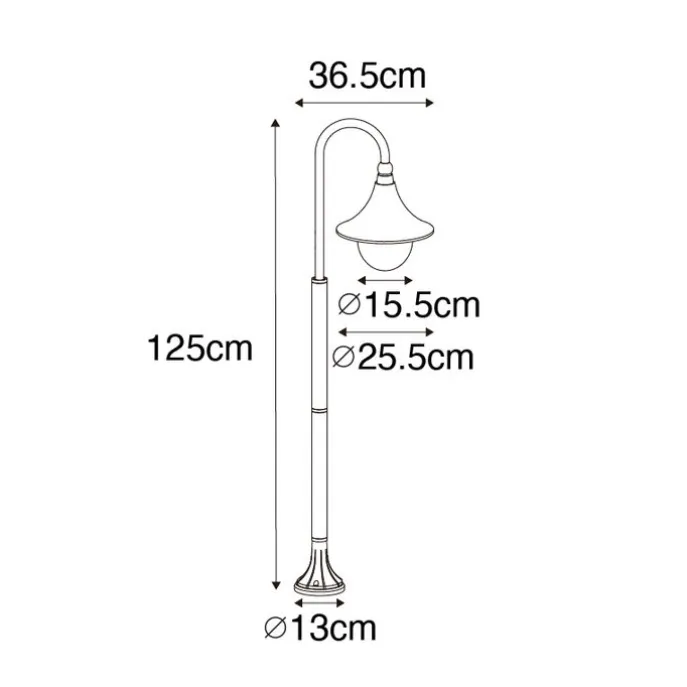 Klassieke buiten lantaarn antiek goud 100 cm IP44 - Daphne