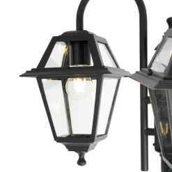 Klassieke buiten lantaarn zwart 235 cm 3-lichts IP44 - Berta