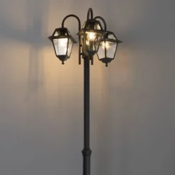 Klassieke buiten lantaarn zwart 235 cm 3-lichts IP44 - Berta