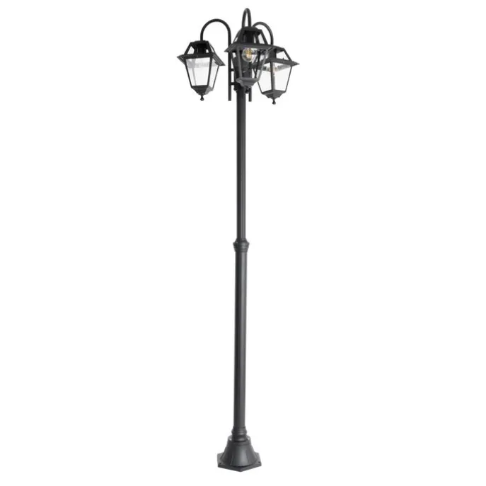 Klassieke buiten lantaarn zwart 235 cm 3-lichts IP44 - Berta