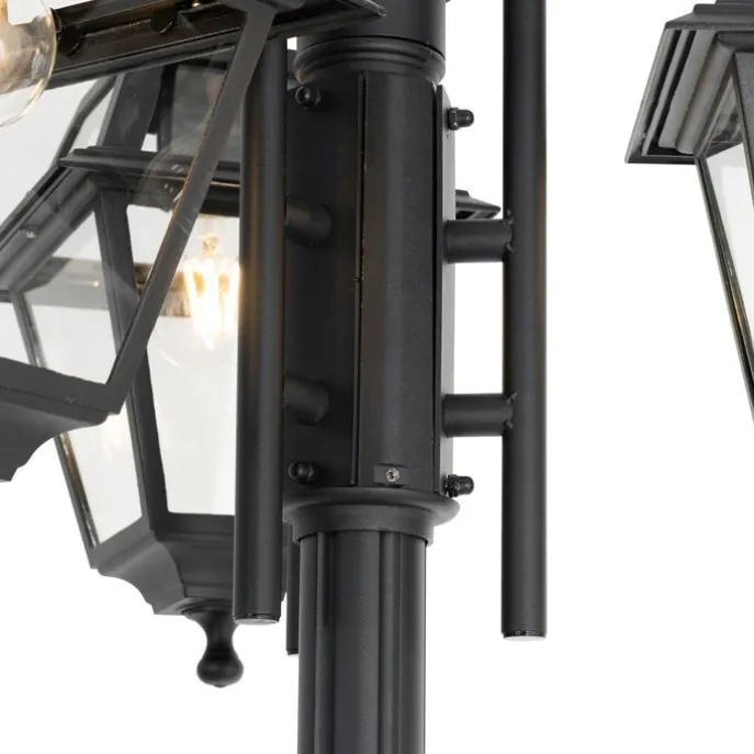 Klassieke buiten lantaarn zwart 235 cm 3-lichts IP44 - Berta