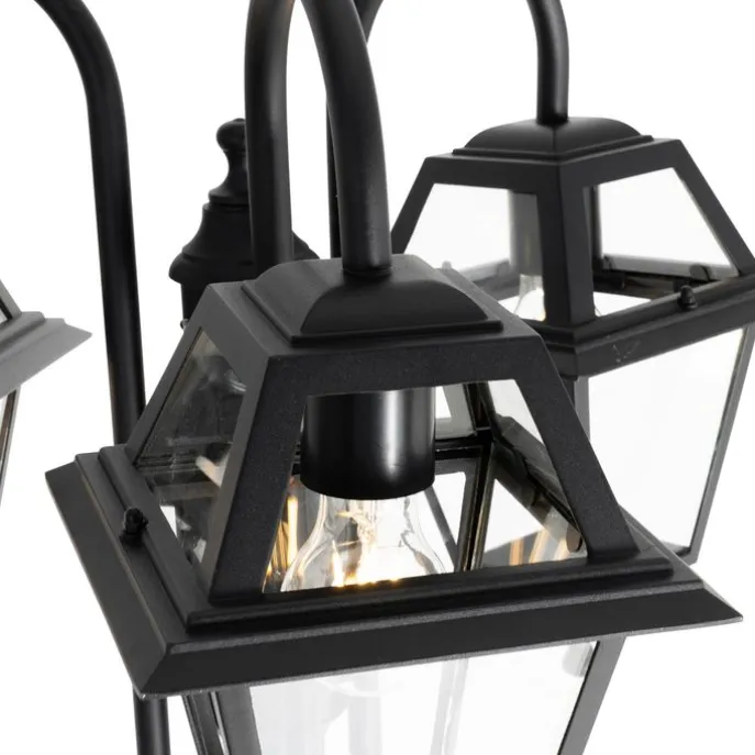 Klassieke buiten lantaarn zwart 235 cm 3-lichts IP44 - Berta