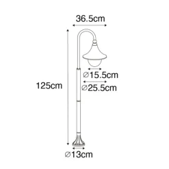 Klassieke buiten lantaarn zwart 125 cm IP44 - Daphne