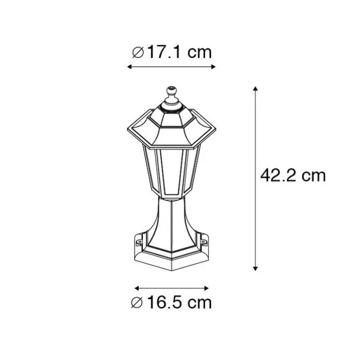 Klassieke buiten vloerlamp zwart 42,2 cm IP44 - New Haven