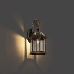 Klassieke buiten wandlamp antiek goud IP44 - Glasgow