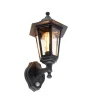 Klassieke buiten wandlamp zwart met bewegingssensor - New Haven