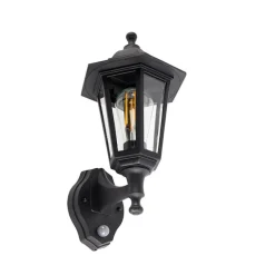 Klassieke buiten wandlamp zwart met bewegingssensor - New Haven