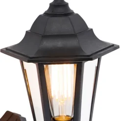 Klassieke buiten wandlamp zwart met bewegingssensor - New Haven
